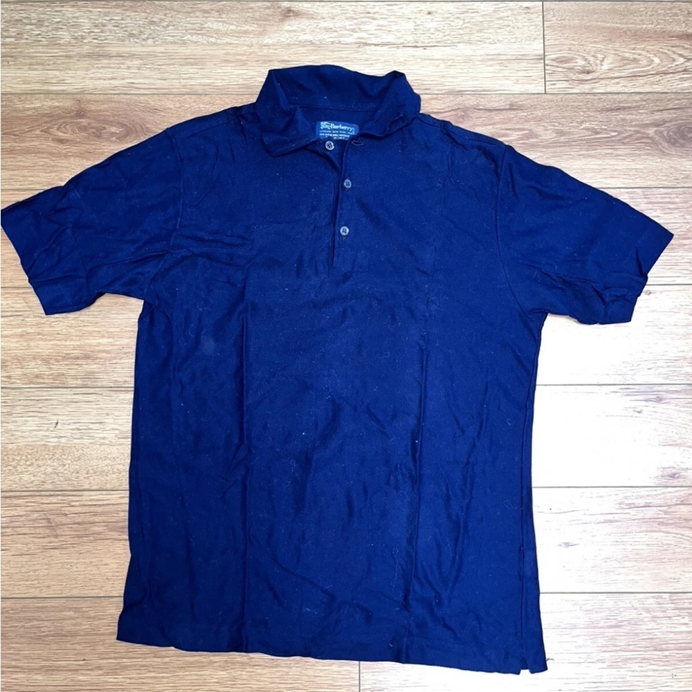 Authentic Burberry Men’s Cotton short sleeve navy blue polo shirt size S - Picture 2 of 3